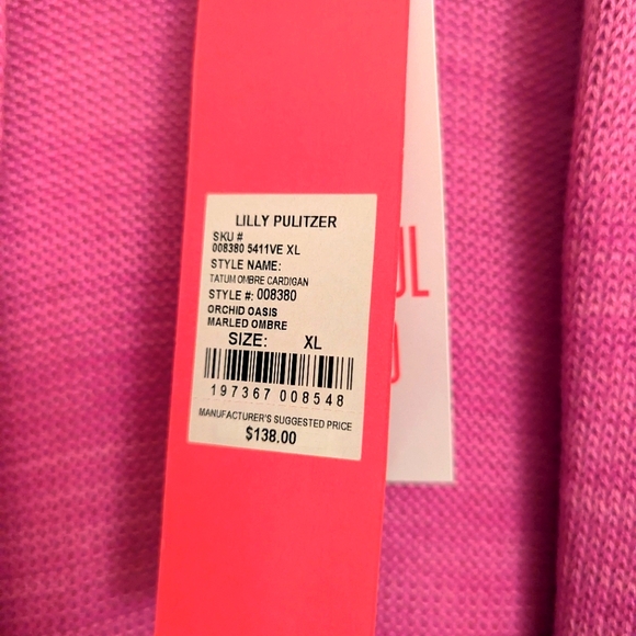 LILLY PULITZER NWT XL Tatum Ombre Fringe Cardigan Sweater - Picture 5 of 7